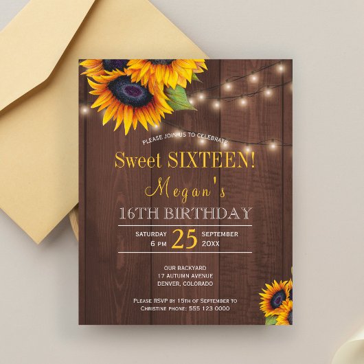 Snoerlichten zonnebloemen rustieke chic Sweet Sixt