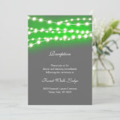Snoerlichtjes groene tuin gloeien RECEPTIE Kaart (Staand voorkant)