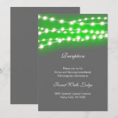 Snoerlichtjes groene tuin gloeien RECEPTIE Kaart (Voorkant / Achterkant)