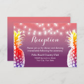 Snoerlichtjes Hawaiaanse Ananas Bruiloftsreceptie Kaart (Voorkant / Achterkant)