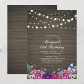 Snoerlichtjes & Hout | Bloemfeest Verjaardagsfeest Kaart (Voorkant / Achterkant)