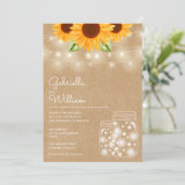 Snoerlichtjes Zonnebloem Metselwerkpotten Rustieke Kaart (Staand voorkant)