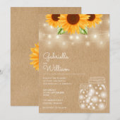 Snoerlichtjes Zonnebloem Metselwerkpotten Rustieke Kaart (Voorkant / Achterkant)