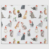 Snoeste kerstkatten met kerstmantel cadeaupapier (Vlak)