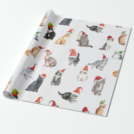 Snoeste kerstkatten met kerstmantel cadeaupapier