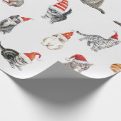 Snoeste kerstkatten met kerstmantel cadeaupapier (Hoek)