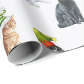 Snoeste kerstkatten met kerstmantel cadeaupapier (Rol Hoek)