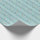 Snoeste kerstlampjes blauw cadeaupapier (Hoek)