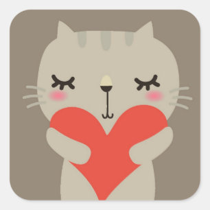 Snoezelkonijn met liefde vierkante sticker