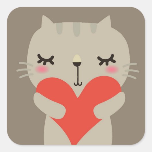 Snoezelkonijn met liefde vierkante sticker (Voorkant)