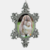Snoezelkonijn Tin Sneeuwvlok Ornament (Links)
