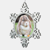 Snoezelkonijn Tin Sneeuwvlok Ornament (Rechts)