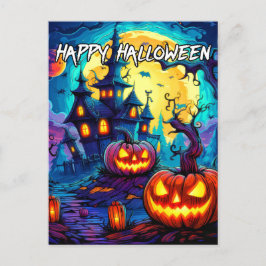 snoezig spookachtig spookhuis halloween briefkaart