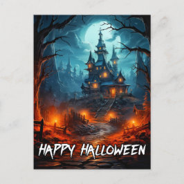 snoezig spookachtig spookhuis halloween briefkaart