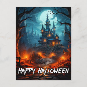 snoezig spookachtig spookhuis halloween briefkaart