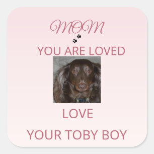 Snoezige Momenten Met Je Harige Kind Vierkante Sticker