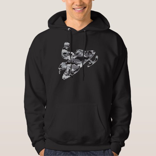 Snomobiler in Camouflage Gray Hoodie (Voorkant)