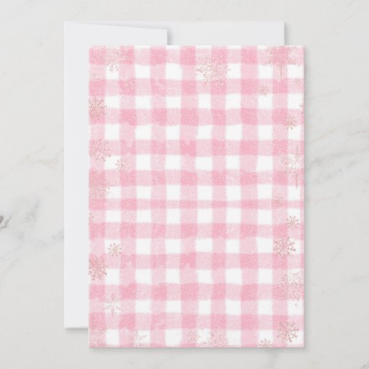 Snonwflakes Clothesline Merry Little Baby Shower Kaart (Achterkant)