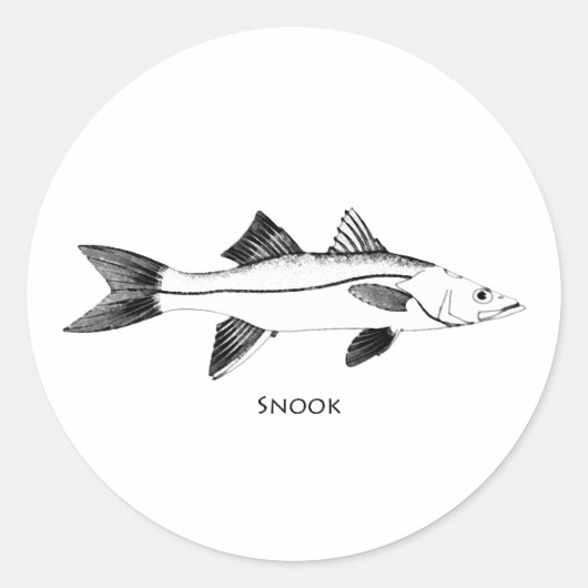 Snook Illustration Ronde Sticker (Voorkant)