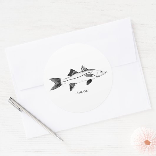 Snook Illustration Ronde Sticker (Envelop)