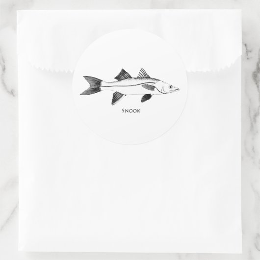 Snook Illustration Ronde Sticker (Tas)