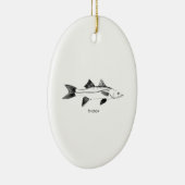 Snook Line Art Logo Keramisch Ornament (Rechts)