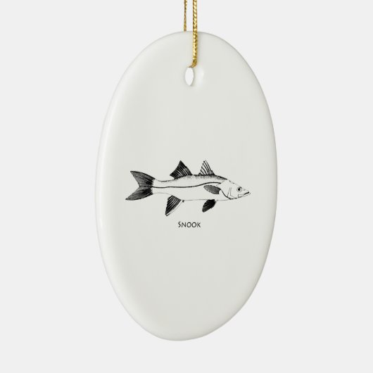 Snook Line Art Logo Keramisch Ornament (Rechts)