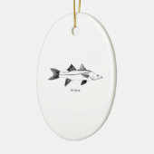 Snook Line Art Logo Keramisch Ornament (Links)