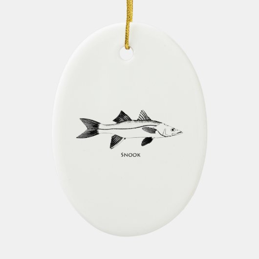 Snook Line Art Logo Keramisch Ornament (Voorkant)