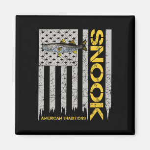 Snook Visser - Vintage Stijl Amerikaanse Vlag Snoo Magneet