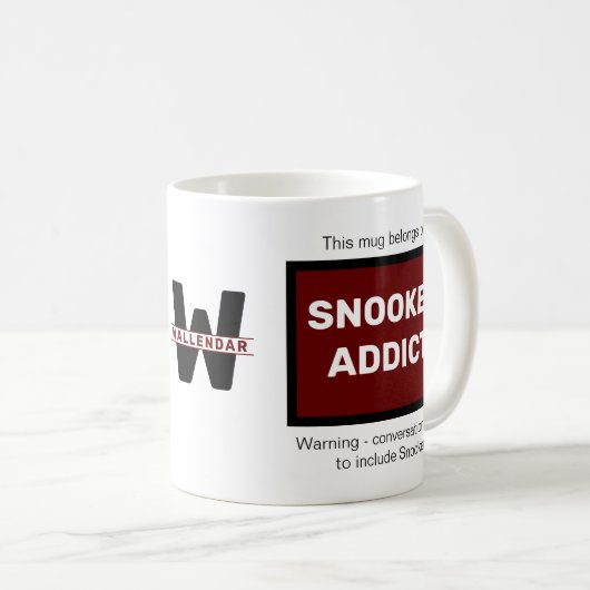 Snooker Addict Voeg Jouw naam Monogram Initiaal to Koffiemok (Voorkant rechts)