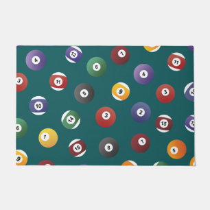 Snooker Ball Pattern, Billiard Player Gifts Deurmat