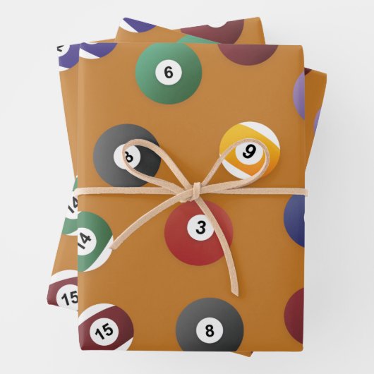 Snooker Ball Pattern, Billiard Player Gifts Inpakpapier Vel (In situ)