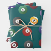 Snooker Ball Pattern, Billiard Player Gifts Inpakpapier Vel (In situ)