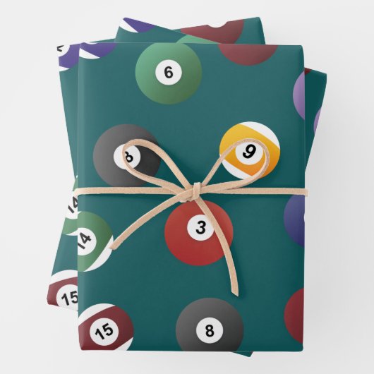 Snooker Ball Pattern, Billiard Player Gifts Inpakpapier Vel (In situ)
