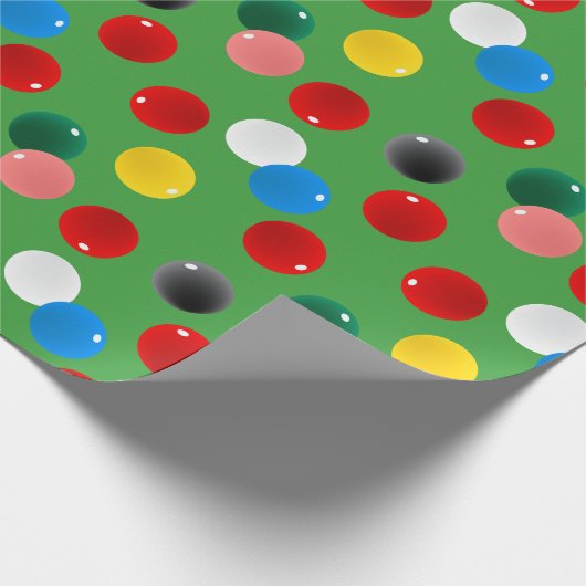 Snooker Ballen Patterned Kleurrijk Cadeaupapier (Hoek)