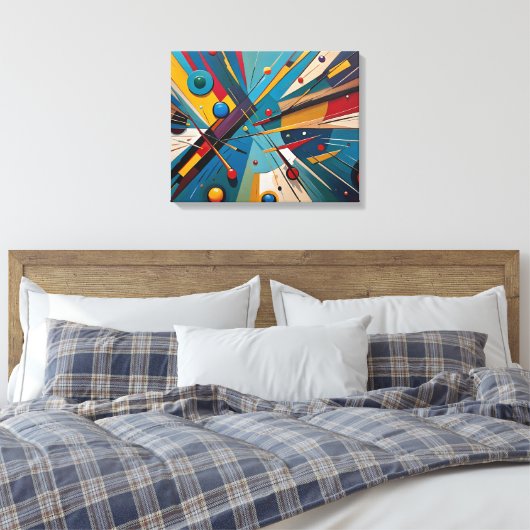 Snooker Balls - Kleurrijk Abstract olieverfschilde Canvas Afdruk (Insitu (Slaapkamer))