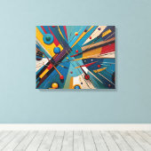 Snooker Balls - Kleurrijk Abstract olieverfschilde Canvas Afdruk (Insitu (Houten vloer))