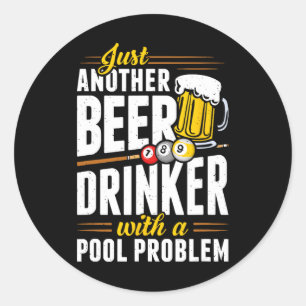 Snooker Bier Drinker Met Zwembad Probleem Pool Spe Ronde Sticker