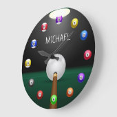 Snooker biljartballen met cijfers grote klok (Hoek)