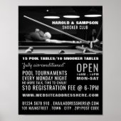 Snooker Club Portrait, Pool, Snooker Club Advert Poster (Voorkant)