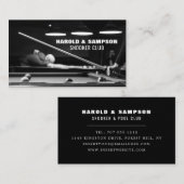 Snooker Club Portret, zwembad en snooker speler /  Visitekaartje (Voorkant / Achterkant)