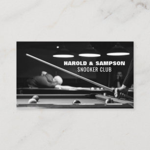 Snooker Club Portret, zwembad en snooker speler /  Visitekaartje
