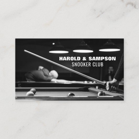 Snooker Club Portret, zwembad en snooker speler /  Visitekaartje (Voorkant)