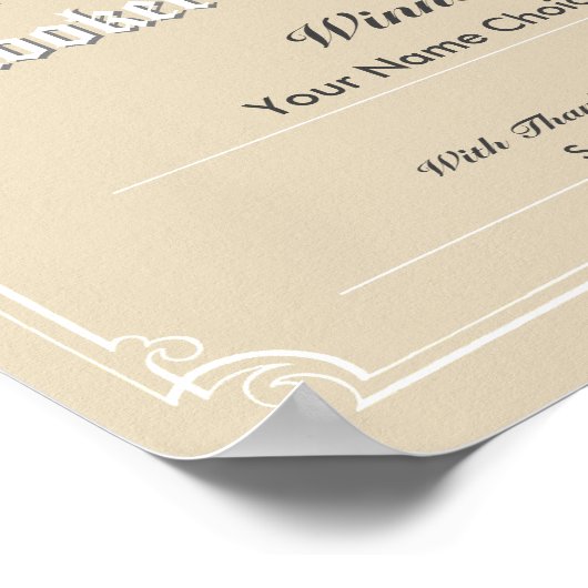 Snooker Competition Winner's Certificate Poster (Hoek)