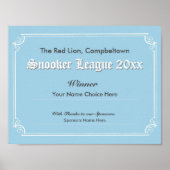Snooker Competition Winner's Certificate Poster (Voorkant)