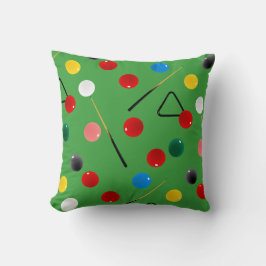 Snooker Cues, Ballen en Driehoeken. Leuk biljart Kussen