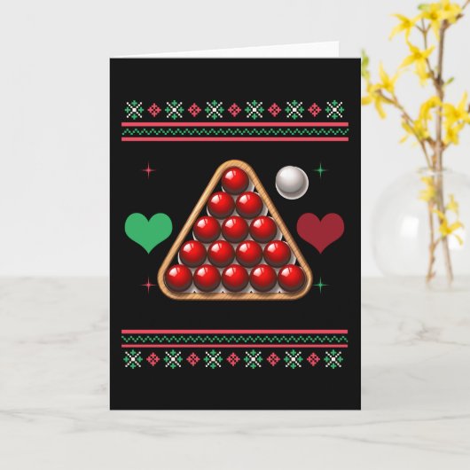 Snooker lelijke kerst sweater Kerstmis Kaart (Gele Bloem)
