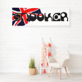 SNOOKER moderne font & union jack flag + uw ideeën Spandoek (Insitu)