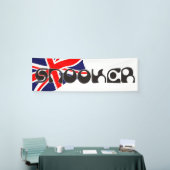SNOOKER moderne font & union jack flag + uw ideeën Spandoek (Beurs)